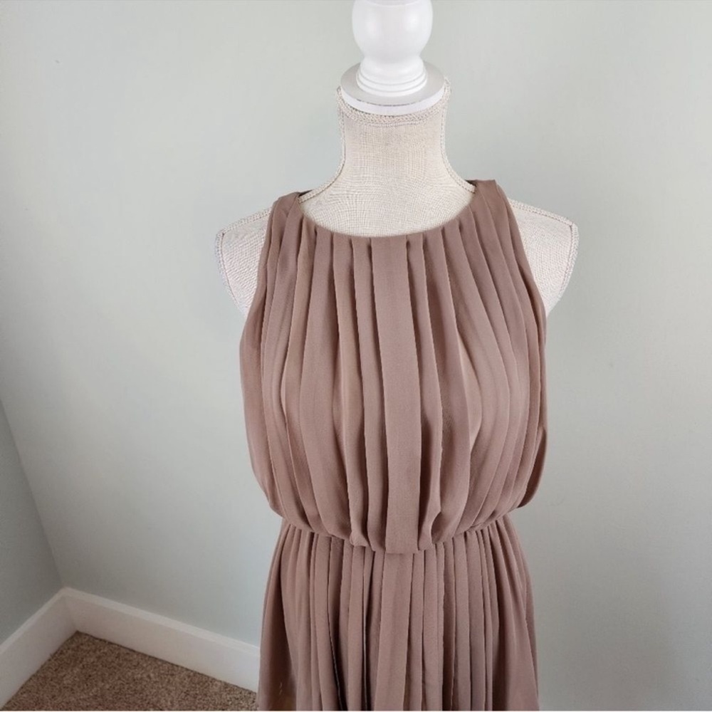 Jessica Simpson XSBrown and Yellow Pleated Dress - Picture 4 of 10